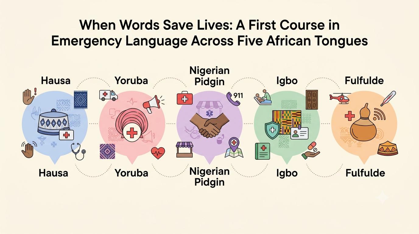 When Words Save Lives: A First Course in Emergency Language Across Five African Tongues
