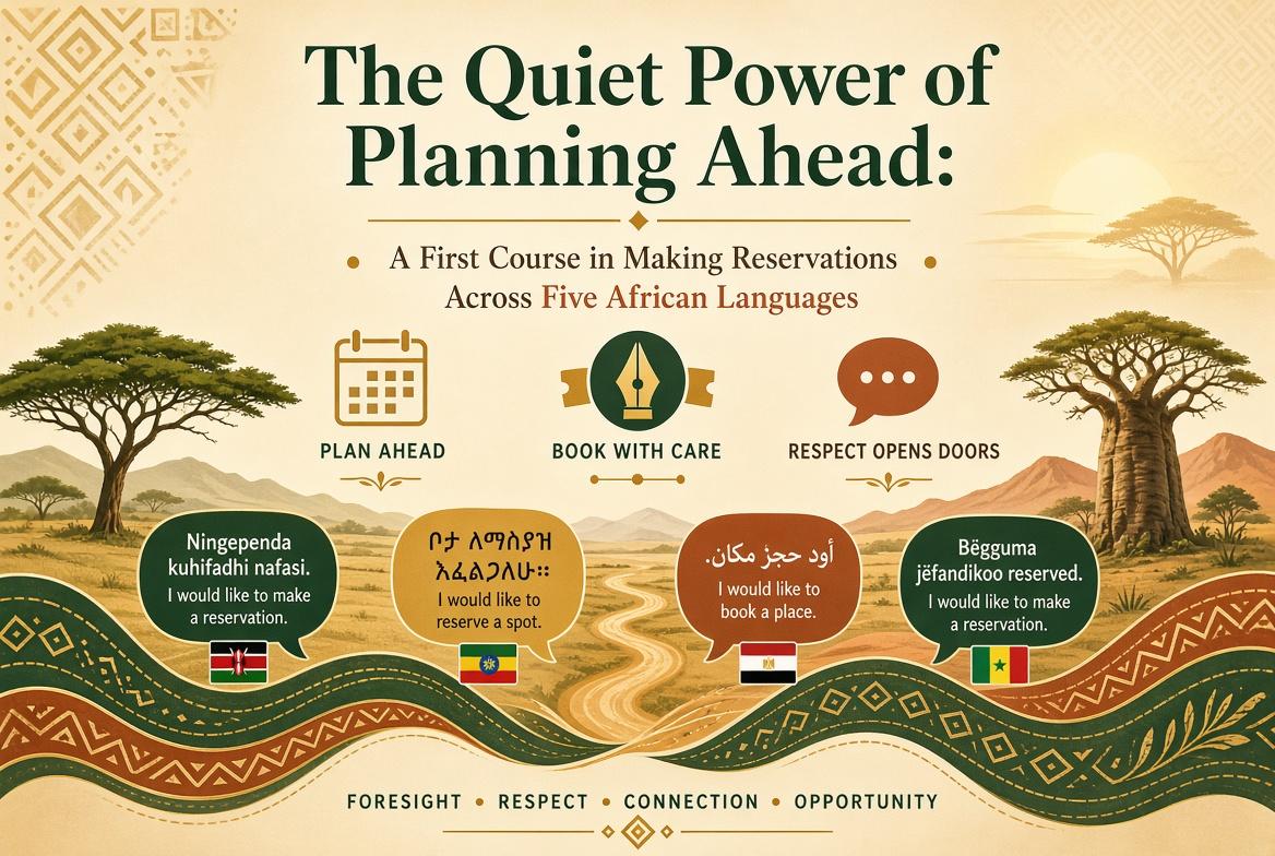 The Quiet Power of Planning Ahead: A First Course in Making Reservations Across Five African Languages