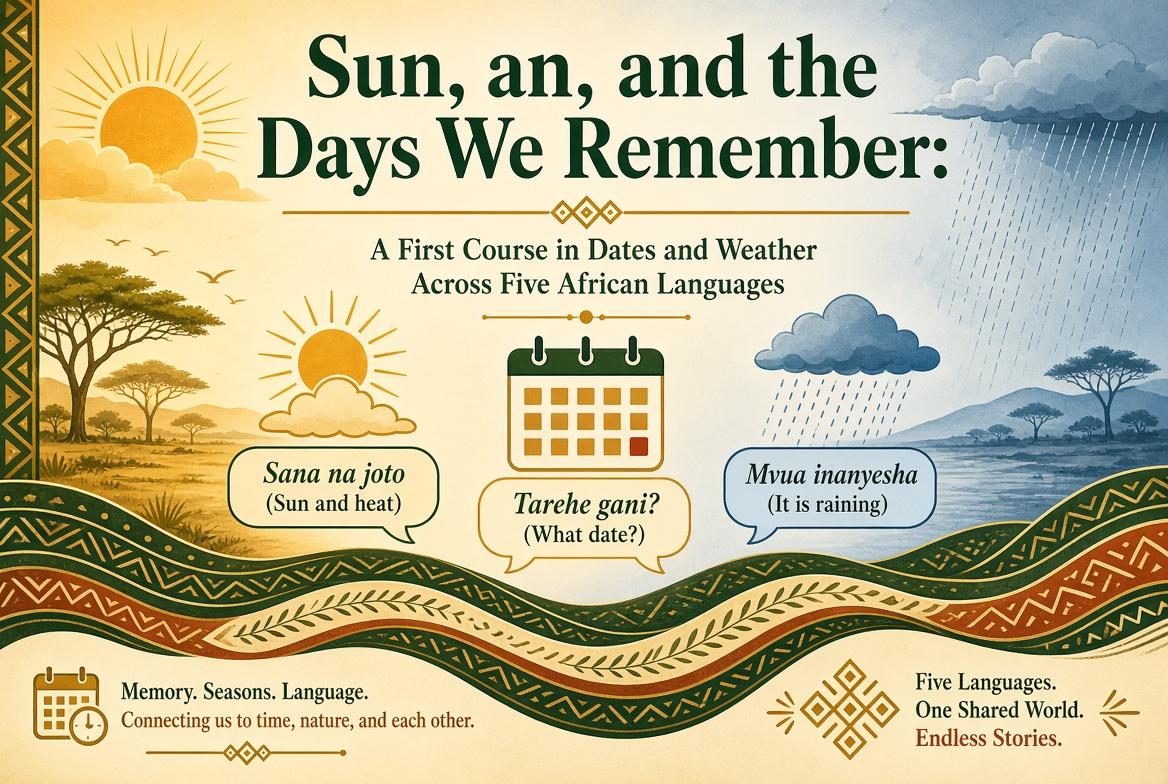 Sun, Rain, and the Days We Remember: A First Course in Dates and Weather Across Five African Languages